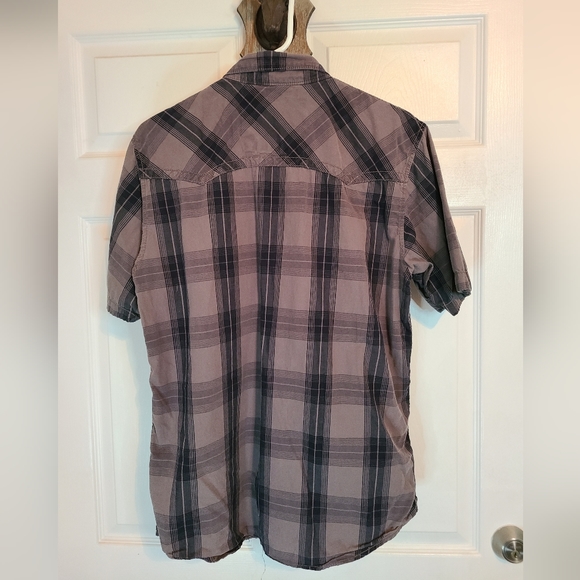 (652) Helix Men's Casual Short Sleeve Western Wear Shirt, Size: L Color: Grey - Picture 8 of 10